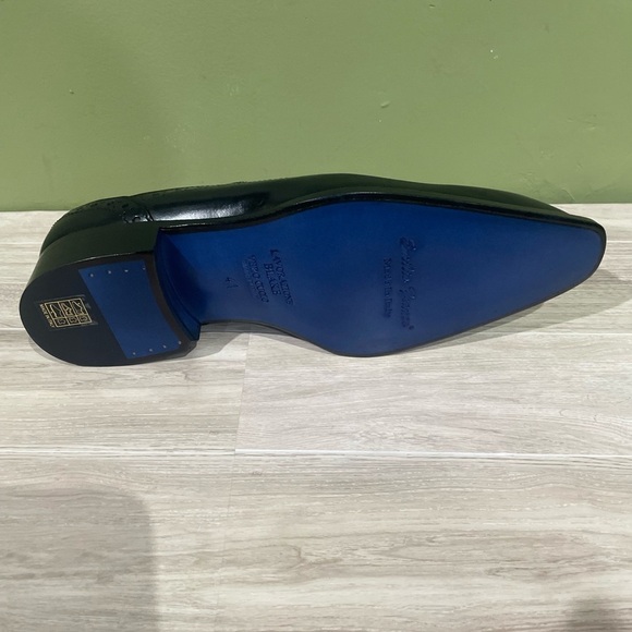 Emilio Franco Black Leather Men's Dress Shoes leather calf Oxford point toe - Picture 5 of 5